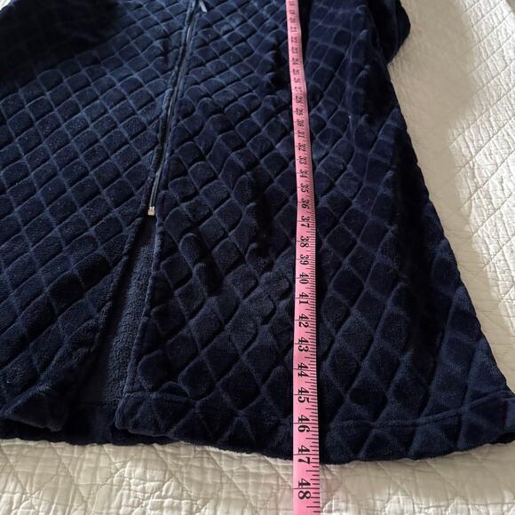 CROFT & BARROW Diamond Quilt House Robe Sz Blue XXL Lounging Lagen Relax Cozy - Picture 7 of 8